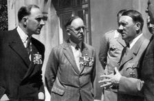 British soldiers talking with Adolf Hitler, 1936