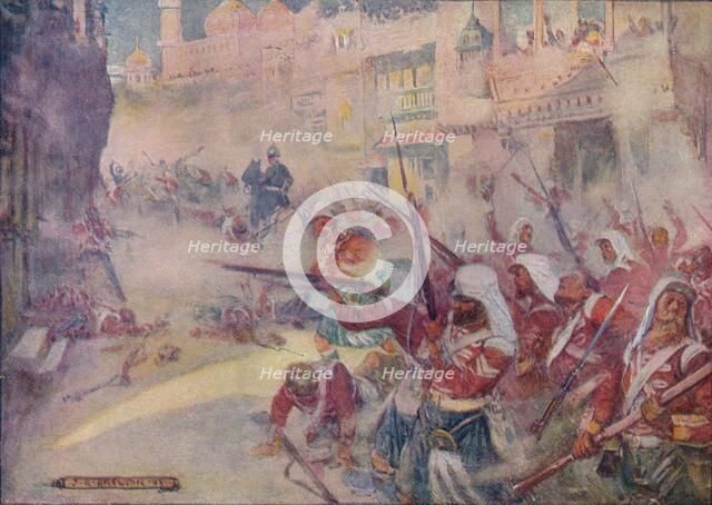 'British Soldiers Were Seen Fighting Their Way Through The Streets', 1908, (c1920).  Artist: Joseph Ratcliffe Skelton.