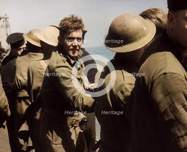 British Soldiers Aboard Ships Evacuating Dunkirk, 1940. Creator: British Pathe Ltd.