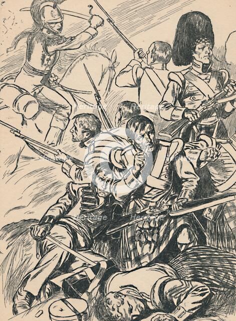 'British Soldiers at the Battle of Waterloo', c1907. Artist: Unknown.