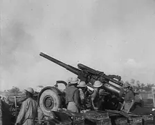 British Soldiers Firing Artillery, 1944. Creator: British Pathe Ltd
