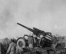 British Soldiers Firing Artillery, 1944. Creator: British Pathe Ltd