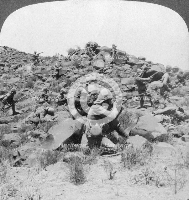 British soldiers in action, South Africa, Boer War, 1901. Artist: Underwood & Underwood