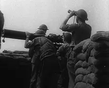 British Soldiers Operating Anti-Aircraft Guns, 1940. Creator: British Pathe Ltd