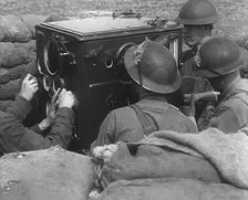 British Soldiers Operating Equipment, 1940. Creator: British Pathe Ltd
