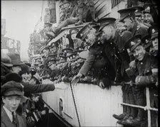 British Soldiers Setting Sail on a Ship Leaving Ireland, 1922. Creator: British Pathe Ltd
