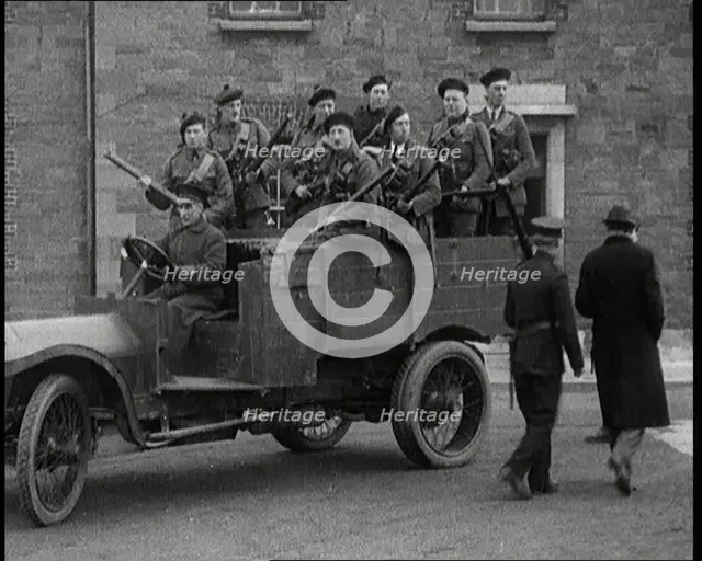 British Soldiers Sitting in a Lorry, 1921. Creator: British Pathe Ltd.