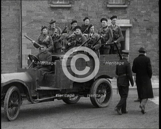 British Soldiers Sitting in a Lorry, 1921. Creator: British Pathe Ltd.