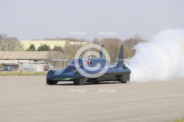 British Steam Car Challenge testing at Thorney Island Artist: Unknown.