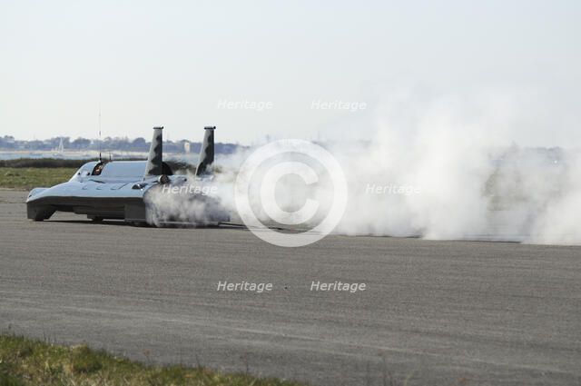 British Steam Car Challenge testing at Thorney Island Artist: Unknown.