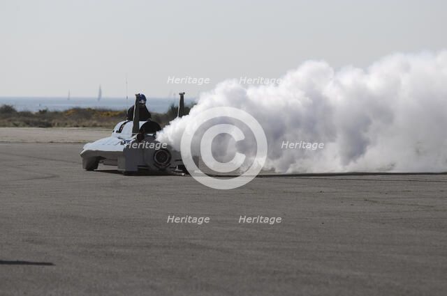 British Steam Car Challenge testing at Thorney Island Artist: Unknown.