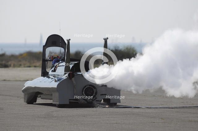 British Steam Car Challenge testing at Thorney Island Artist: Unknown.