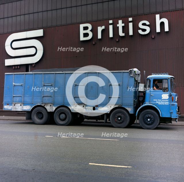 British Steel lorry at a Sheffield foundry, South Yorkshire, 1972. Creator: Michael Walters.