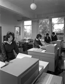 British Steel staff using the latest Rank Xerox copiers, Rotherham, South Yorkshire, 1962. Creator: Michael Walters