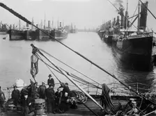 British Strike - coal ships tied up at Cardiff, between c1910 and c1915. Creator: Bain News Service
