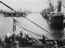 British Strike - coal ships tied up at Cardiff, between c1910 and c1915. Creator: Bain News Service