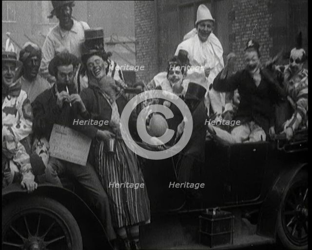 British Students in Fancy Dress Costumes Playing About at a Rag Event, 1920. Creator: British Pathe Ltd.