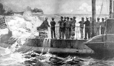 British submarine E-13 in the Baltic to assist the Russians, World War I, 1915