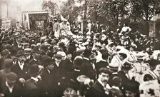 British suffragette Emmeline Pethick-Lawrence's release from prison, 17 April 1909. Creator: Unknown