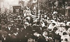 British suffragette Emmeline Pethick-Lawrence's release from prison, 17 April 1909. Creator: Unknown