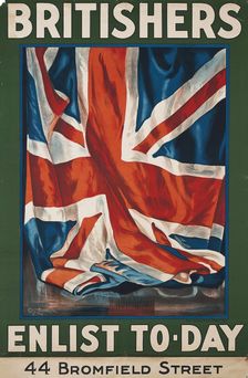 Britishers, Enlist To-Day, 1917. Creator: Lipscombe, Guy (1881-1952)