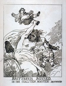 Brittannia roused or the Coalition Monsters Destroyed 1784. Artist: Thomas Rowlandson