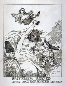 Brittannia roused or the Coalition Monsters Destroyed 1784. Artist: Thomas Rowlandson
