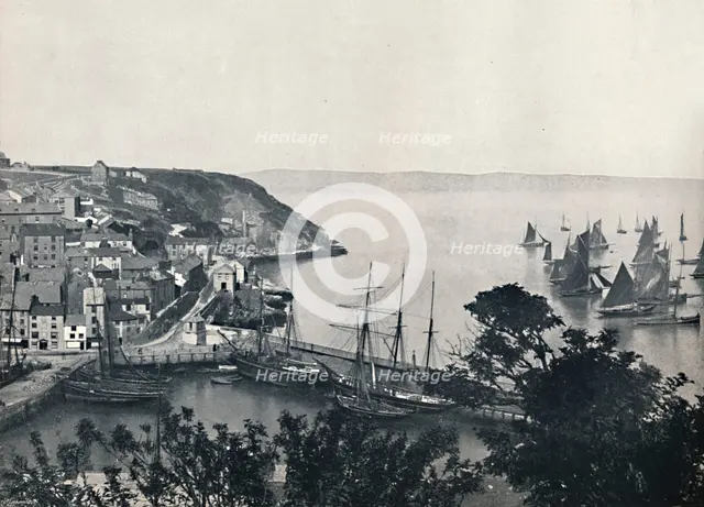 'Brixham - The Lower Town, Showing Fishing Fleet', 1895. Artist: Unknown.
