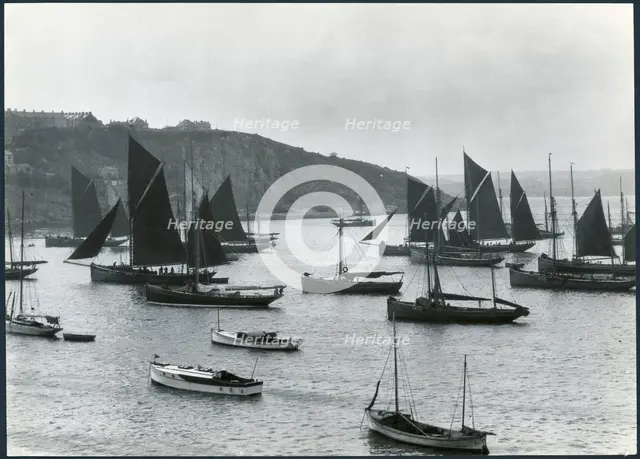 Brixham Outer Harbour, Brixham, Torbay, Devon, 1925-1935. Creator: J Dixon Scott.