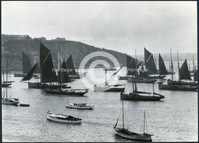 Brixham Outer Harbour, Brixham, Torbay, Devon, 1925-1935. Creator: J Dixon Scott.