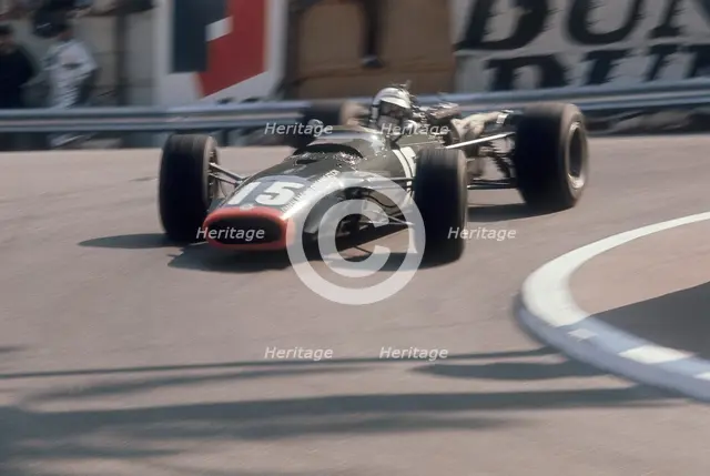 BRM of Dickie Attwood entering a corner, Monaco Grand Prix, 1968. Artist: Unknown