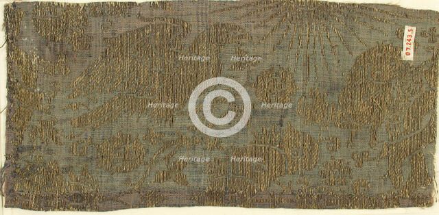 Brocade Textile, Italian, 13th-15th century. Creator: Unknown.