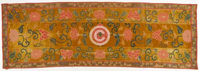 Brocade, velvet, in the form of a wall hanging, Qing dynasty, 1662-1722. Creator: Unknown.