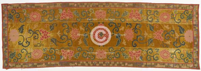 Brocade, velvet, in the form of a wall hanging, Qing dynasty, 1662-1722. Creator: Unknown.