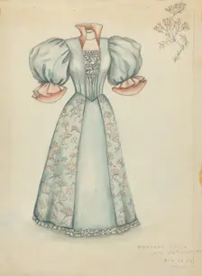 Brocade Dress, 1935/1942. Creator: Fanchon Larzelere