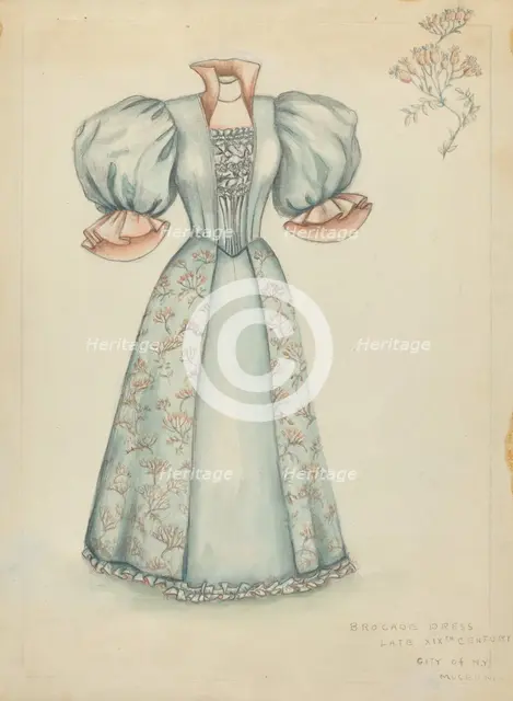 Brocade Dress, 1935/1942. Creator: Fanchon Larzelere.