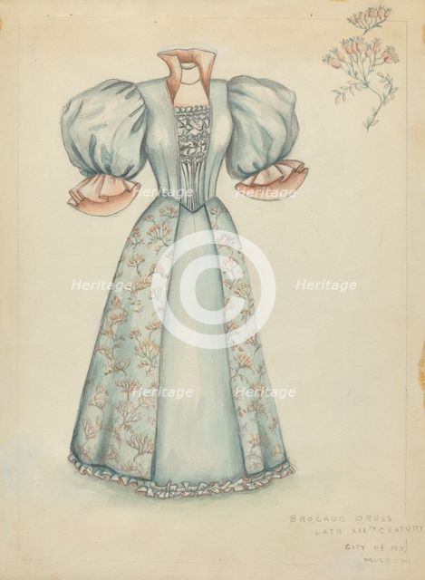 Brocade Dress, 1935/1942. Creator: Fanchon Larzelere.