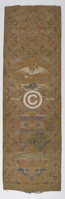 Brocade panel, Qing dynasty, 18th century. Creator: Unknown.