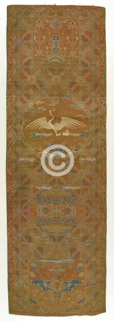 Brocade panel, Qing dynasty, 18th century. Creator: Unknown.