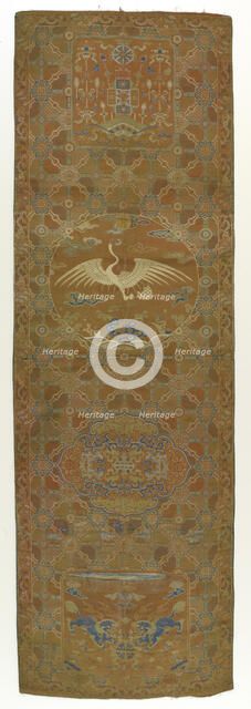 Brocade panel, Qing dynasty, 18th century. Creator: Unknown.