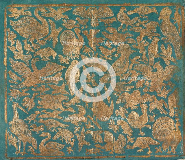 Brocade paper with bird depictions, c. 1790. Creator: Munck, Johann Carl (1750-1794).