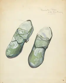 Brocade Shoes, c. 1940. Creator: Jean Gordon