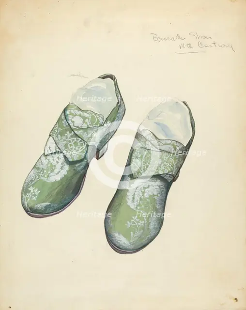 Brocade Shoes, c. 1940. Creator: Jean Gordon.