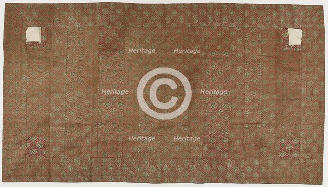 Brocade, silk. A Buddhist monk's robe, patched; kesa. All patches missing, Edo period, 1615-1868. Creator: Unknown.