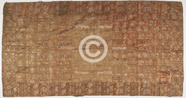 Brocade, silk. A Buddhist monk's robe, patched. Kesa, Edo period, 1615-1868. Creator: Unknown.