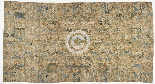 Brocade, silk. A Buddhist monk's robe, patched; kesa ??, Edo period, 1615-1868. Creator: Unknown.
