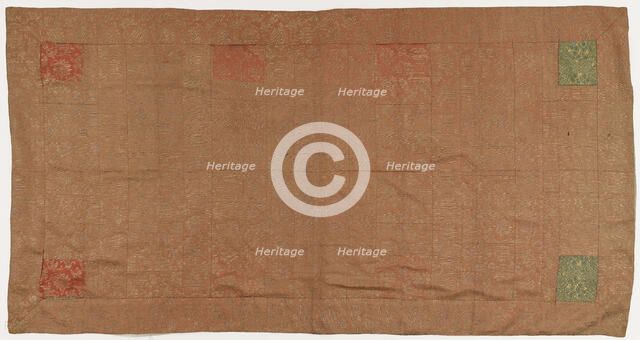 Brocade, silk. A Buddhist monk's robe, patched: Kesa, Edo period, 1615-1868. Creator: Unknown.