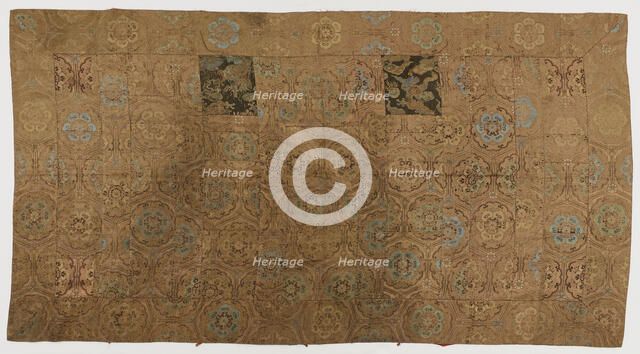 Brocade, silk. A Buddhist monk's robe, patched: Kesa, Edo period, 1615-1868. Creator: Unknown.
