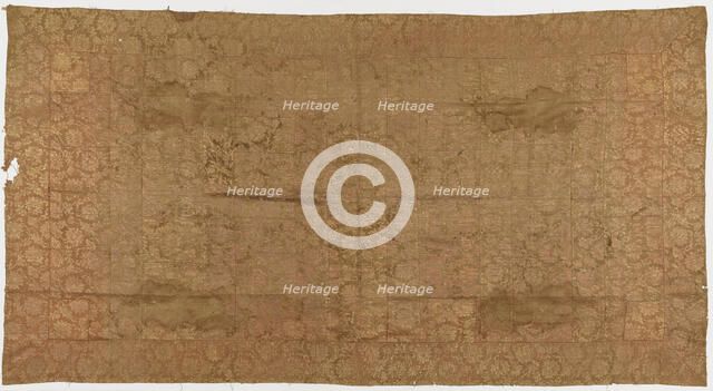 Brocade, silk. A Buddhist monk's robe, patched: Kesa, Edo period, 1615-1868. Creator: Unknown.