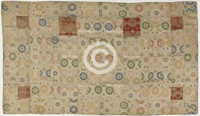 Brocade, silk. A Buddhist monk's robe, patched; kesa, Edo period, 1615-1868. Creator: Unknown.